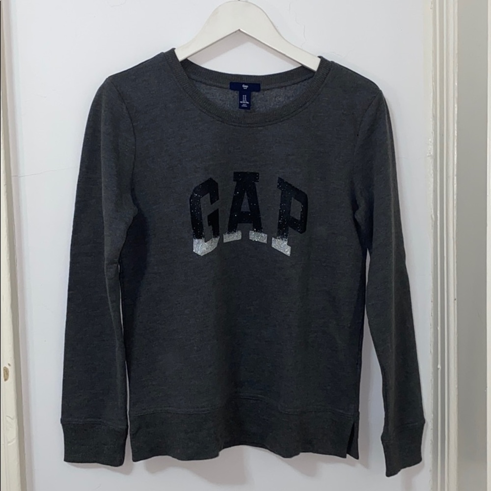 NEW GAP glitter logo crewneck sweatshirt/sweater